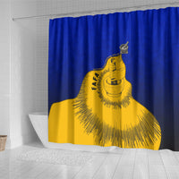 Kosrae Fafa Culinary Heritage Shower Curtain Kosraean Gold Taro Tradition Illustration With Coconut Leaves
