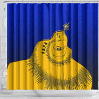 Kosrae Fafa Culinary Heritage Shower Curtain Kosraean Gold Taro Tradition Illustration With Coconut Leaves
