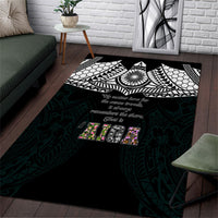 AIGA Always In Gods Arms Samoa Area Rug Polynesian Tribal Tattoo Art Family Heritage Faith TS04 Black White - Polynesian Pride
