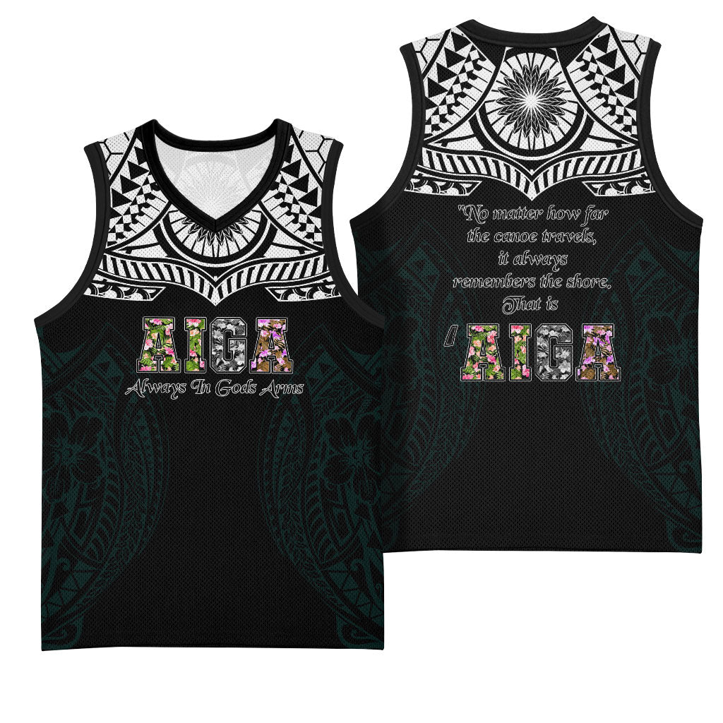 AIGA Always In Gods Arms Samoa Basketball Jersey Polynesian Tribal Tattoo Art Family Heritage Faith TS04 - Polynesian Pride