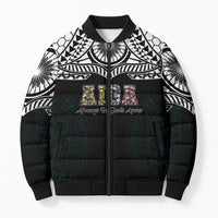 AIGA Always In Gods Arms Samoa Bomber Puffer Jacket Polynesian Tribal Tattoo Art Family Heritage Faith TS04 Unisex Black White - Polynesian Pride