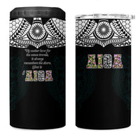 AIGA Always In Gods Arms Samoa 4 in 1 Can Cooler Tumbler Polynesian Tribal Tattoo Art Family Heritage Faith TS04 One Size: 16 oz Black White - Polynesian Pride