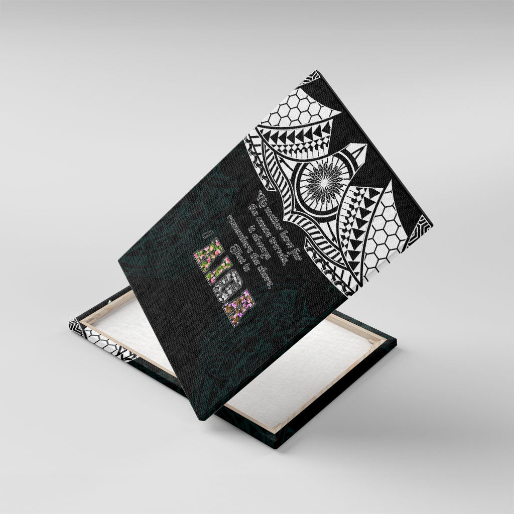 AIGA Always In Gods Arms Samoa Canvas Wall Art Polynesian Tribal Tattoo Art Family Heritage Faith TS04 With Frame Black White - Polynesian Pride