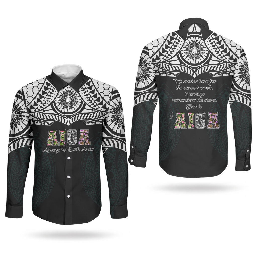 AIGA Always In Gods Arms Samoa Couples Matching Puletasi and Long Sleeve Button Shirt Polynesian Tribal Tattoo Art Family Heritage Faith TS04 - Polynesian Pride