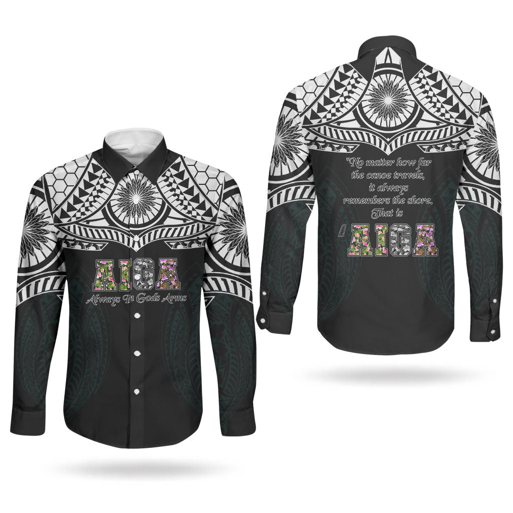 AIGA Always In Gods Arms Samoa Couples Matching Summer Maxi Dress and Long Sleeve Button Shirt Polynesian Tribal Tattoo Art Family Heritage Faith TS04 - Polynesian Pride