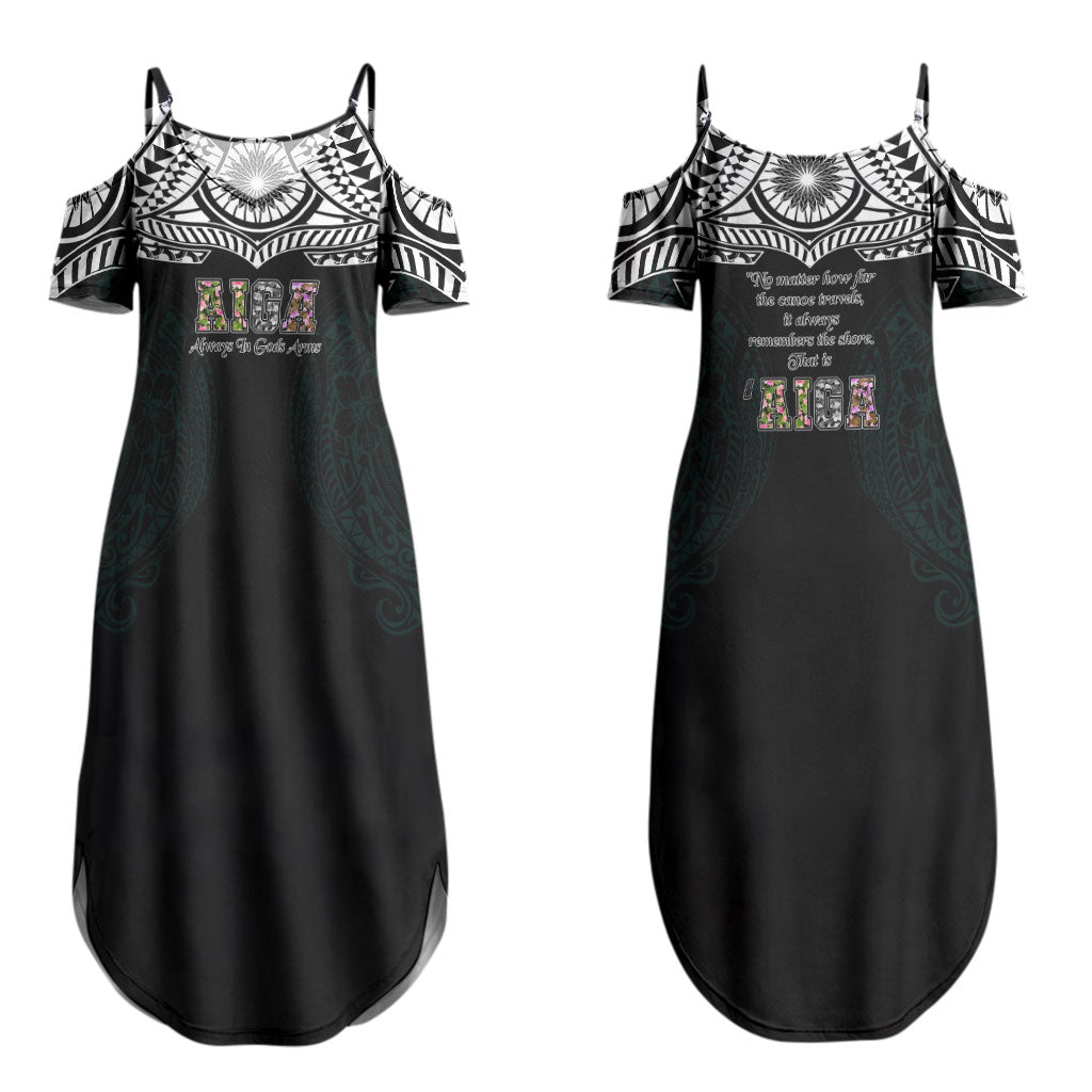 AIGA Always In Gods Arms Samoa Couples Matching Summer Maxi Dress and Long Sleeve Button Shirt Polynesian Tribal Tattoo Art Family Heritage Faith TS04 - Polynesian Pride