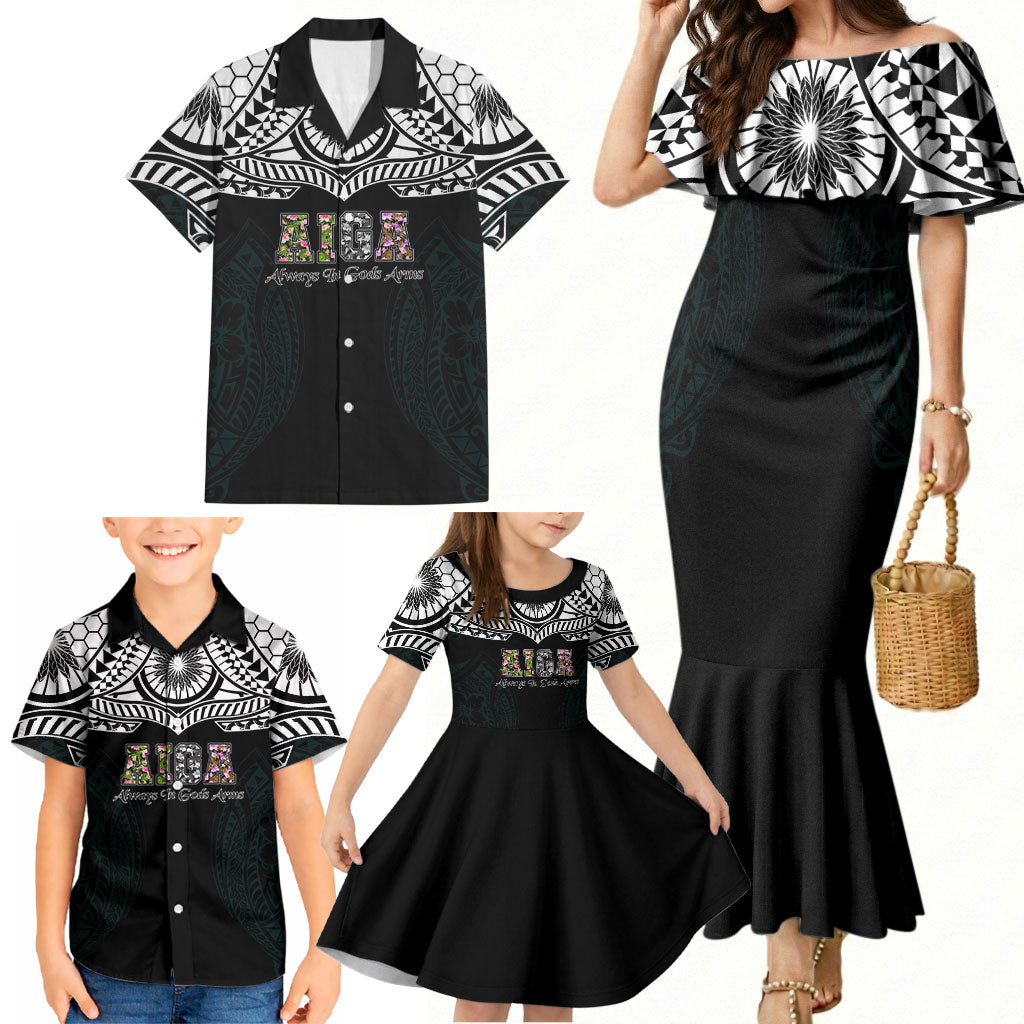 AIGA Always In Gods Arms Samoa Family Matching Mermaid Dress and Hawaiian Shirt Polynesian Tribal Tattoo Art Family Heritage Faith TS04 - Polynesian Pride