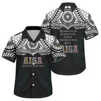 AIGA Always In Gods Arms Samoa Family Matching Off Shoulder Maxi Dress and Hawaiian Shirt Polynesian Tribal Tattoo Art Family Heritage Faith TS04 Son's Shirt Black White - Polynesian Pride