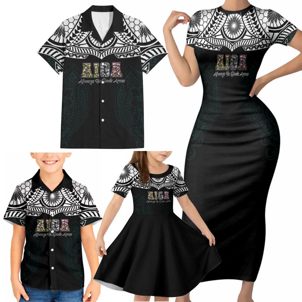 AIGA Always In Gods Arms Samoa Family Matching Short Sleeve Bodycon Dress and Hawaiian Shirt Polynesian Tribal Tattoo Art Family Heritage Faith TS04 - Polynesian Pride