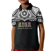 AIGA Always In Gods Arms Samoa Kid Polo Shirt Polynesian Tribal Tattoo Art Family Heritage Faith TS04 Kid Black White - Polynesian Pride