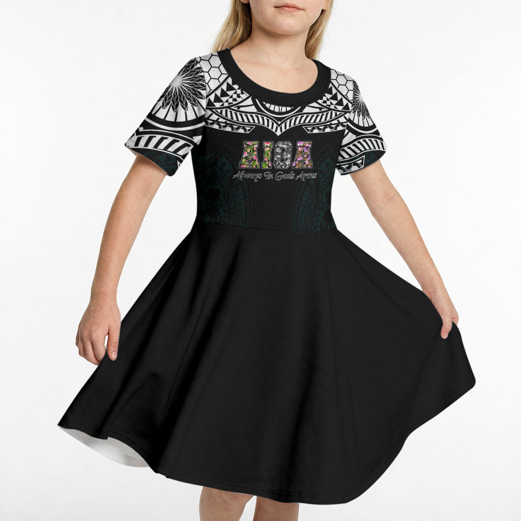 AIGA Always In Gods Arms Samoa Kid Short Sleeve Dress Polynesian Tribal Tattoo Art Family Heritage Faith TS04 - Polynesian Pride