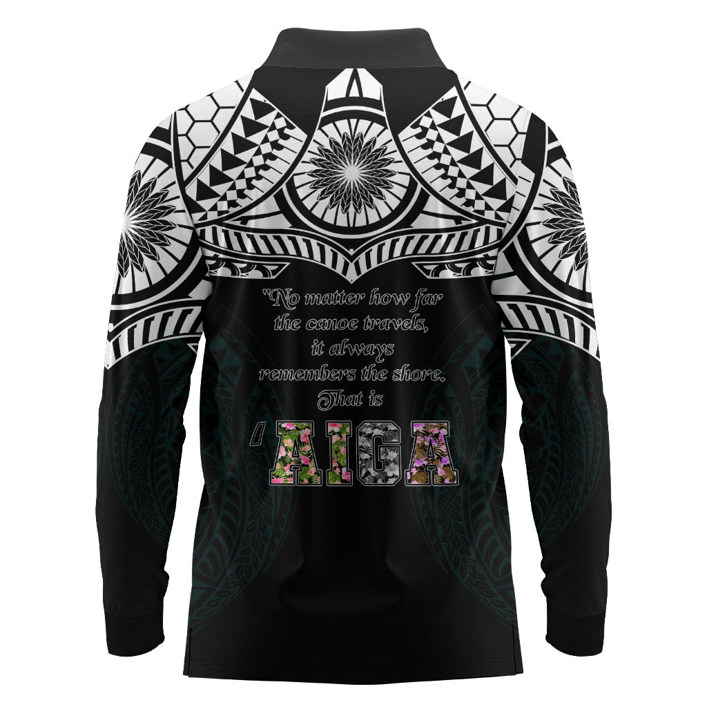 AIGA Always In Gods Arms Samoa Long Sleeve Polo Shirt Polynesian Tribal Tattoo Art Family Heritage Faith TS04 - Polynesian Pride