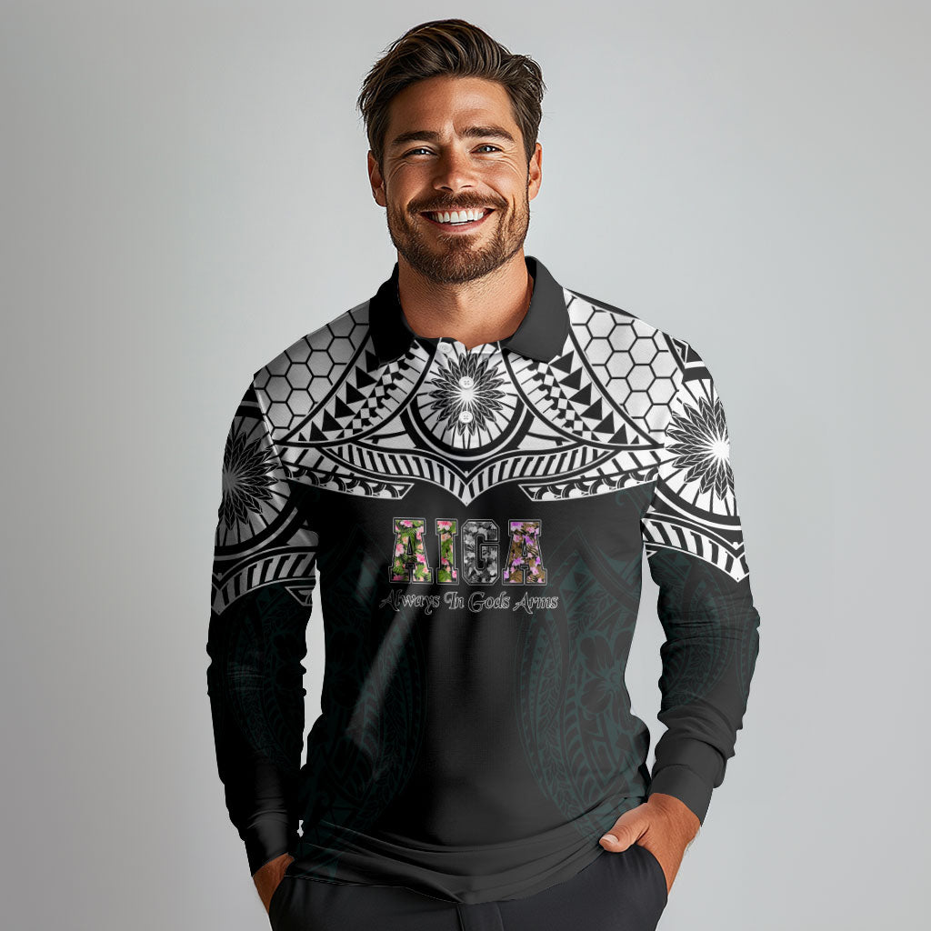 AIGA Always In Gods Arms Samoa Long Sleeve Polo Shirt Polynesian Tribal Tattoo Art Family Heritage Faith TS04 - Polynesian Pride