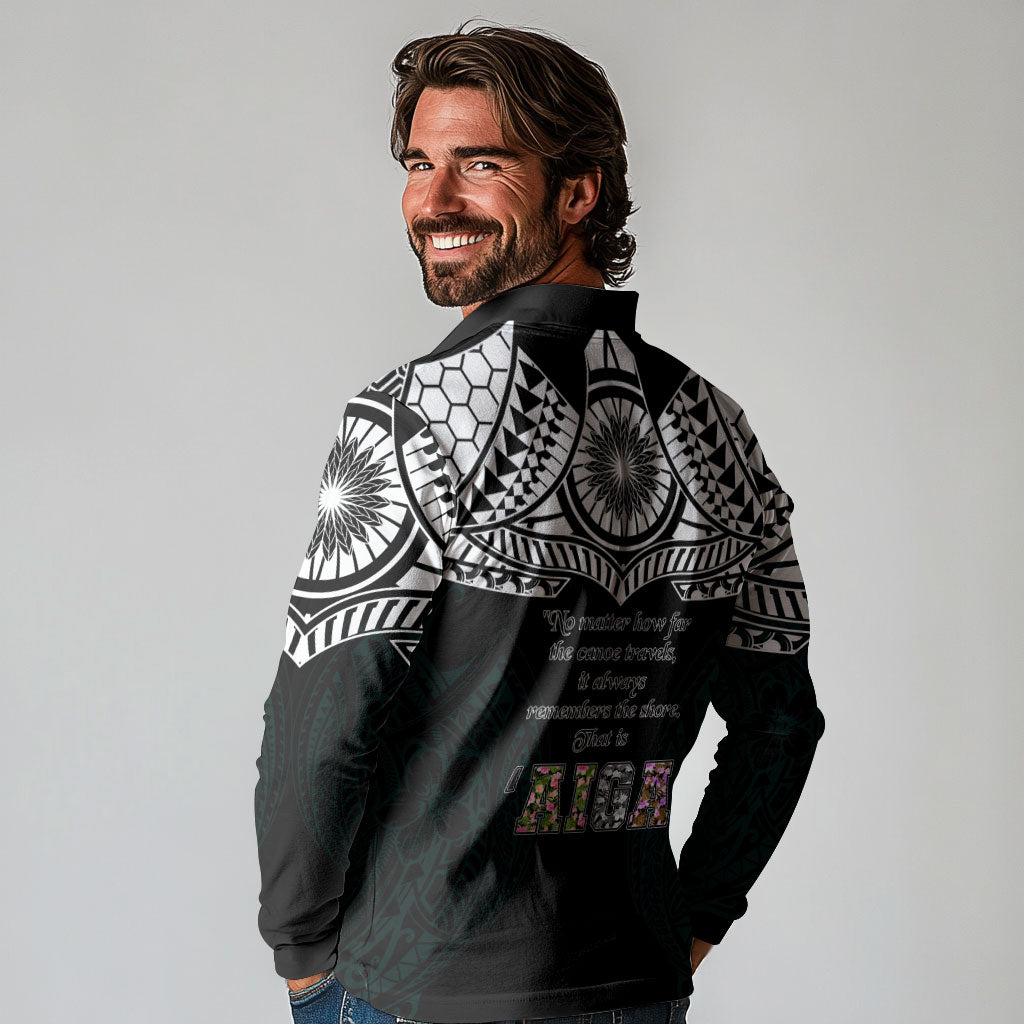 AIGA Always In Gods Arms Samoa Long Sleeve Polo Shirt Polynesian Tribal Tattoo Art Family Heritage Faith TS04 - Polynesian Pride