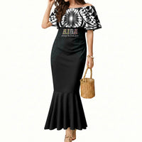 AIGA Always In Gods Arms Samoa Mermaid Dress Polynesian Tribal Tattoo Art Family Heritage Faith TS04 Women Black White - Polynesian Pride