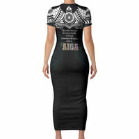 AIGA Always In Gods Arms Samoa Short Sleeve Bodycon Dress Polynesian Tribal Tattoo Art Family Heritage Faith TS04 - Polynesian Pride