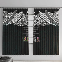 AIGA Always In Gods Arms Samoa Window Curtain Polynesian Tribal Tattoo Art Family Heritage Faith TS04 With Hooks Black White - Polynesian Pride