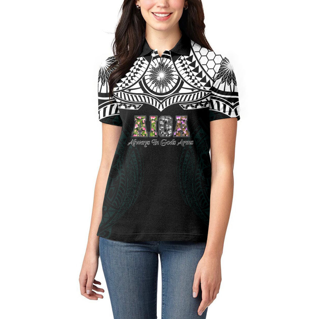 AIGA Always In Gods Arms Samoa Women Polo Shirt Polynesian Tribal Tattoo Art Family Heritage Faith TS04 - Polynesian Pride