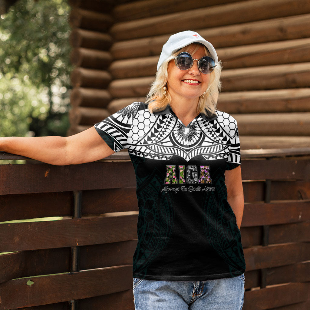 AIGA Always In Gods Arms Samoa Women Polo Shirt Polynesian Tribal Tattoo Art Family Heritage Faith TS04 - Polynesian Pride