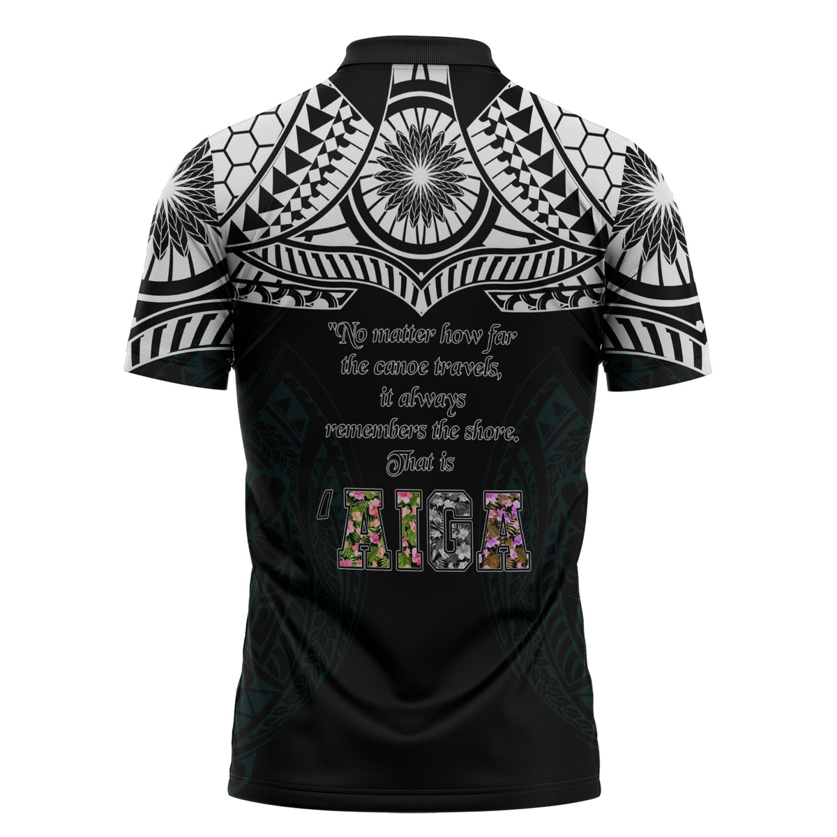 AIGA Always In Gods Arms Samoa Zipper Polo Shirt Polynesian Tribal Tattoo Art Family Heritage Faith TS04 - Polynesian Pride