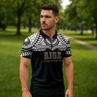AIGA Always In Gods Arms Samoa Zipper Polo Shirt Polynesian Tribal Tattoo Art Family Heritage Faith TS04 - Polynesian Pride