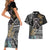 Polynesian Pitbull Couples Matching Short Sleeve Bodycon Dress and Hawaiian Shirt Polynesian Pattern And Pitbull TS04 - Polynesian Pride