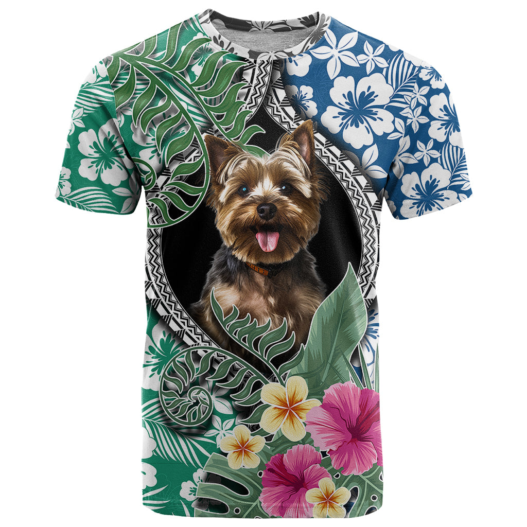 Polynesian Yorkshire Terrier T Shirt Polynesian Pattern And Yorkshire Terrier TS04 Multicolor - Polynesian Pride