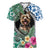 Polynesian Yorkshire Terrier Women V Neck T Shirt Polynesian Pattern And Yorkshire Terrier TS04 Female Multicolor - Polynesian Pride