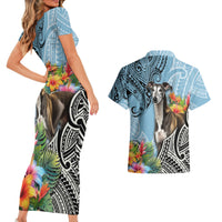 Polynesian Greyhound Couples Matching Short Sleeve Bodycon Dress and Hawaiian Shirt Polynesian Pattern And Greyhound TS04 - Polynesian Pride