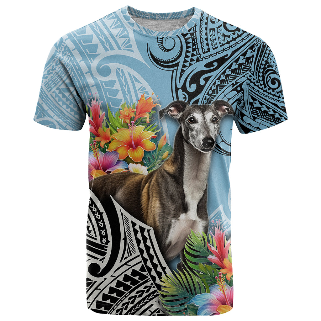 Polynesian Greyhound T Shirt Polynesian Pattern And Greyhound TS04 Cyan - Polynesian Pride