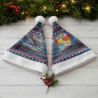 Tonga Christmas Santa Hat with Singing Whale Ocean Scene National Coat of Arms - Polynesian Pride