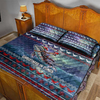 Tonga Christmas Quilt Bed Set with Singing Whale Ocean Scene National Coat of Arms - Polynesian Pride