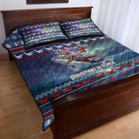 Tonga Christmas Quilt Bed Set with Singing Whale Ocean Scene National Coat of Arms - Polynesian Pride