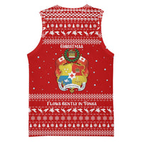 Tonga Christmas Basketball Jersey with Sea Turtle Coral Reef Design Snowflake Pattern and National Emblem - Polynesian Pride