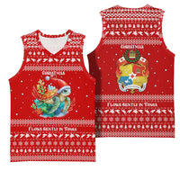 Tonga Christmas Basketball Jersey with Sea Turtle Coral Reef Design Snowflake Pattern and National Emblem - Polynesian Pride
