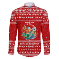 Tonga Christmas Family Matching Long Sleeve Bodycon Dress and Hawaiian Shirt with Sea Turtle Coral Reef Design Snowflake Pattern and National Emblem - Polynesian Pride