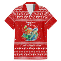 Tonga Christmas Family Matching Mermaid Dress and Hawaiian Shirt with Sea Turtle Coral Reef Design Snowflake Pattern and National Emblem - Polynesian Pride