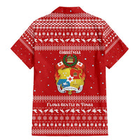 Tonga Christmas Family Matching Mermaid Dress and Hawaiian Shirt with Sea Turtle Coral Reef Design Snowflake Pattern and National Emblem - Polynesian Pride