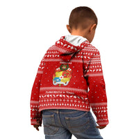 Tonga Christmas Kid Hoodie with Sea Turtle Coral Reef Design Snowflake Pattern and National Emblem - Polynesian Pride