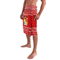 Tonga Christmas Lavalava with Sea Turtle Coral Reef Design Snowflake Pattern and National Emblem - Polynesian Pride