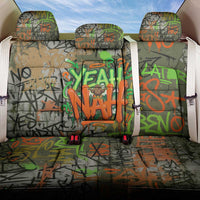 Yeah Nah Graffiti Skull New Zealand Slang Back Car Seat Cover Kiwi Grunge Brick Wall and Bold Urban Street Art