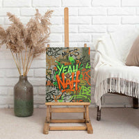 Yeah Nah Graffiti Skull New Zealand Slang Canvas Wall Art Kiwi Grunge Brick Wall and Bold Urban Street Art TS04 - Polynesian Pride