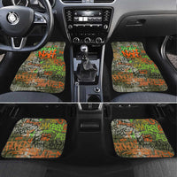 Yeah Nah Graffiti Skull New Zealand Slang Car Mats Kiwi Grunge Brick Wall and Bold Urban Street Art TS04 Set 4pcs Multicolor - Polynesian Pride