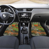 Yeah Nah Graffiti Skull New Zealand Slang Car Mats Kiwi Grunge Brick Wall and Bold Urban Street Art TS04 Set 2pcs - Front Multicolor - Polynesian Pride