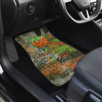 Yeah Nah Graffiti Skull New Zealand Slang Car Mats Kiwi Grunge Brick Wall and Bold Urban Street Art TS04 - Polynesian Pride