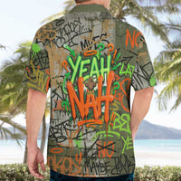 Yeah Nah Graffiti Skull New Zealand Slang Hawaiian Shirt Kiwi Grunge Brick Wall and Bold Urban Street Art TS04 - Polynesian Pride