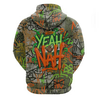 Yeah Nah Graffiti Skull New Zealand Slang Hoodie Kiwi Grunge Brick Wall and Bold Urban Street Art TS04 - Polynesian Pride