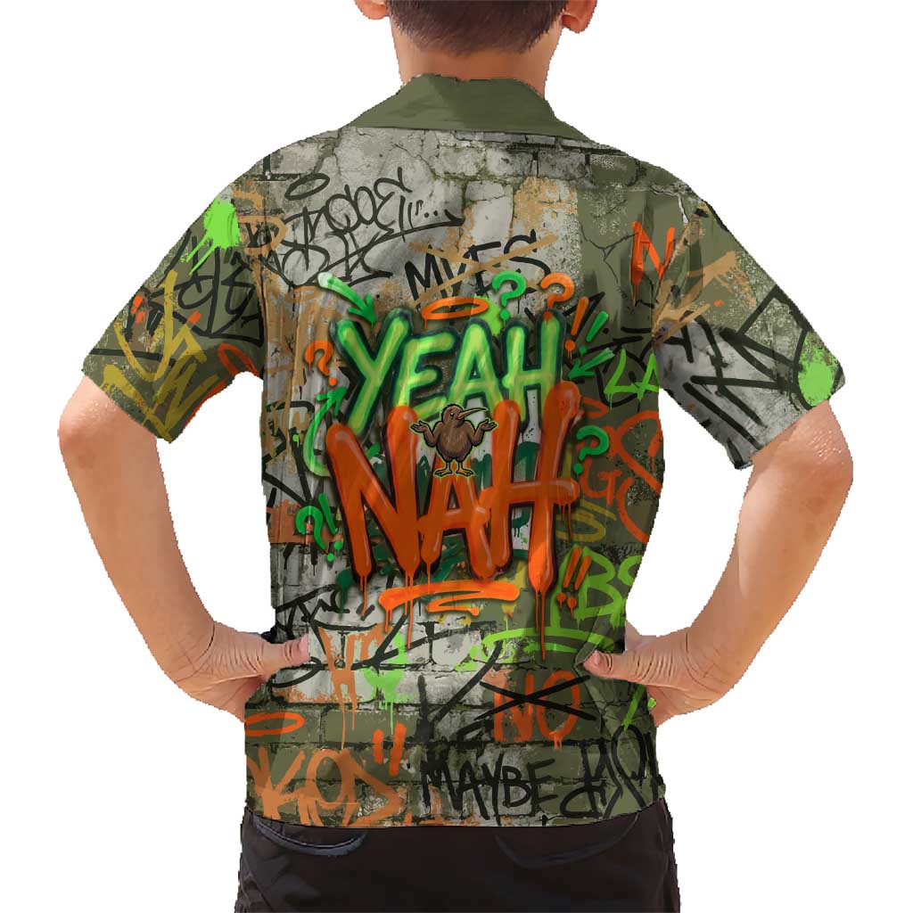 Yeah Nah Graffiti Skull New Zealand Slang Kid Hawaiian Shirt Kiwi Grunge Brick Wall and Bold Urban Street Art TS04 - Polynesian Pride