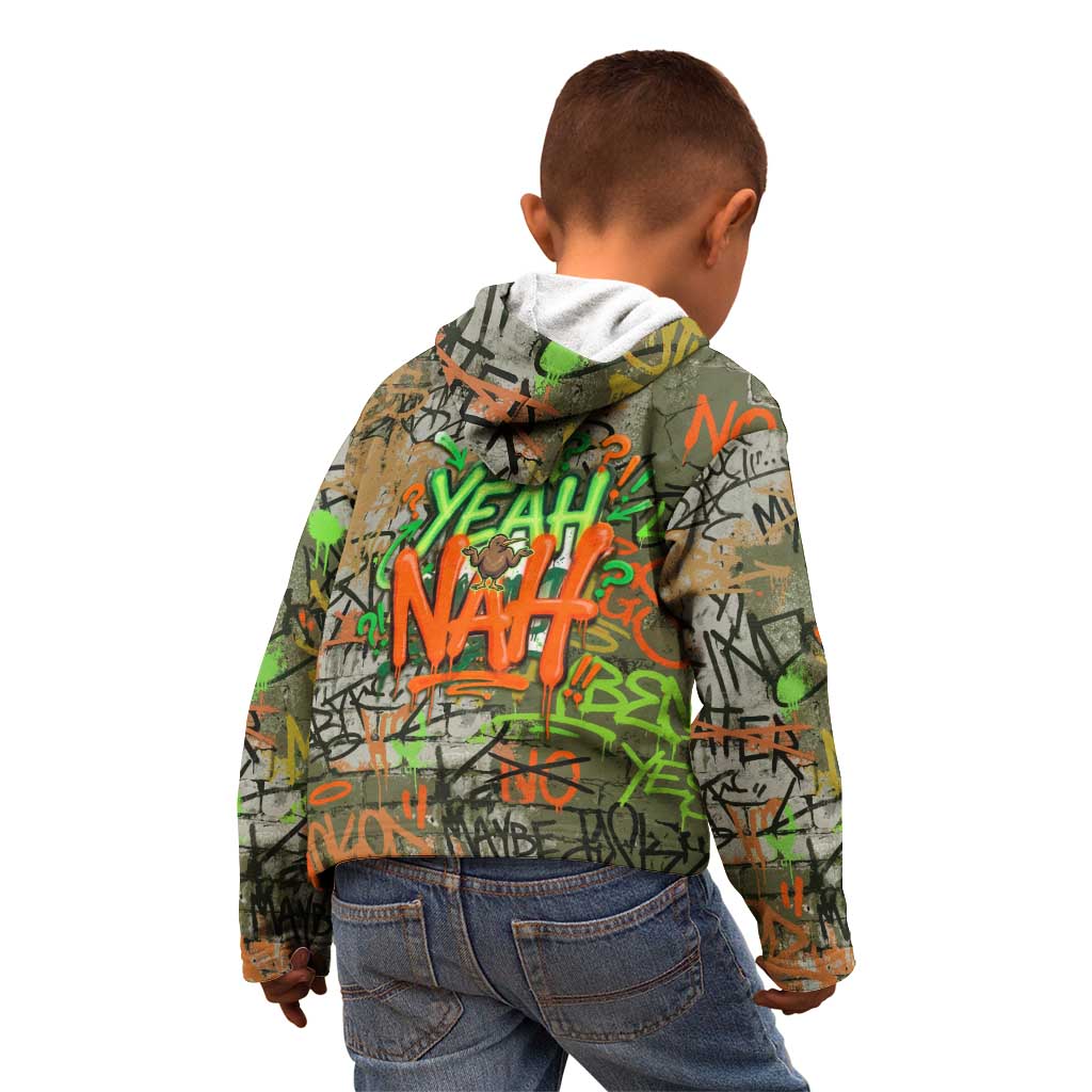 Yeah Nah Graffiti Skull New Zealand Slang Kid Hoodie Kiwi Grunge Brick Wall and Bold Urban Street Art TS04 - Polynesian Pride