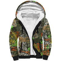 Yeah Nah Graffiti Skull New Zealand Slang Sherpa Hoodie Kiwi Grunge Brick Wall and Bold Urban Street Art TS04 Unisex Multicolor - Polynesian Pride